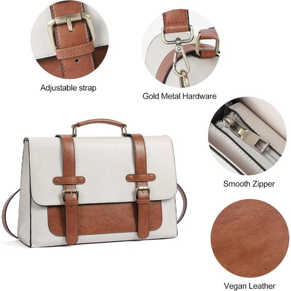 CLUCI Briefcase for Women 15.6 inch Vegan Leather laptop backpack Large Computer - Picture 5 of 6